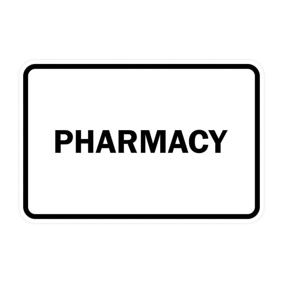 Classic Framed Pharmacy Sign (White) - Small