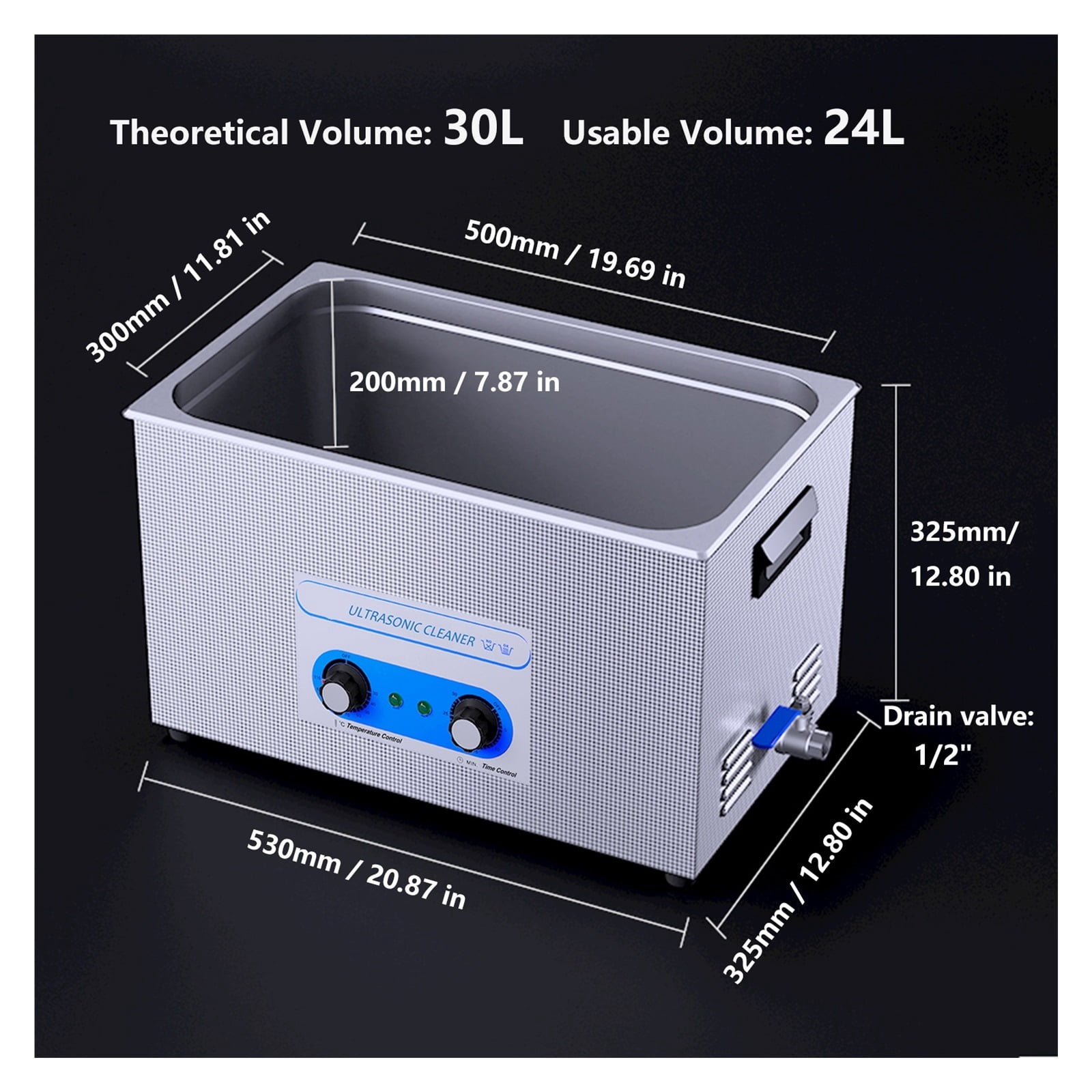 30L Ultrasonic Cleaner 40kHz Ultrasound Bath Heated Ultrasonic Cleaning Machine for Carburetor,Jewellery,Tools,Auto Parts etc