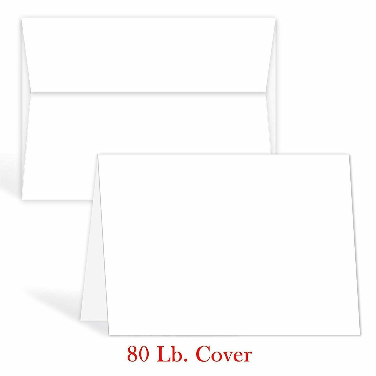Greeting Cards Set 4.5x6 Blank White Cardstock and Envelopes Perfect