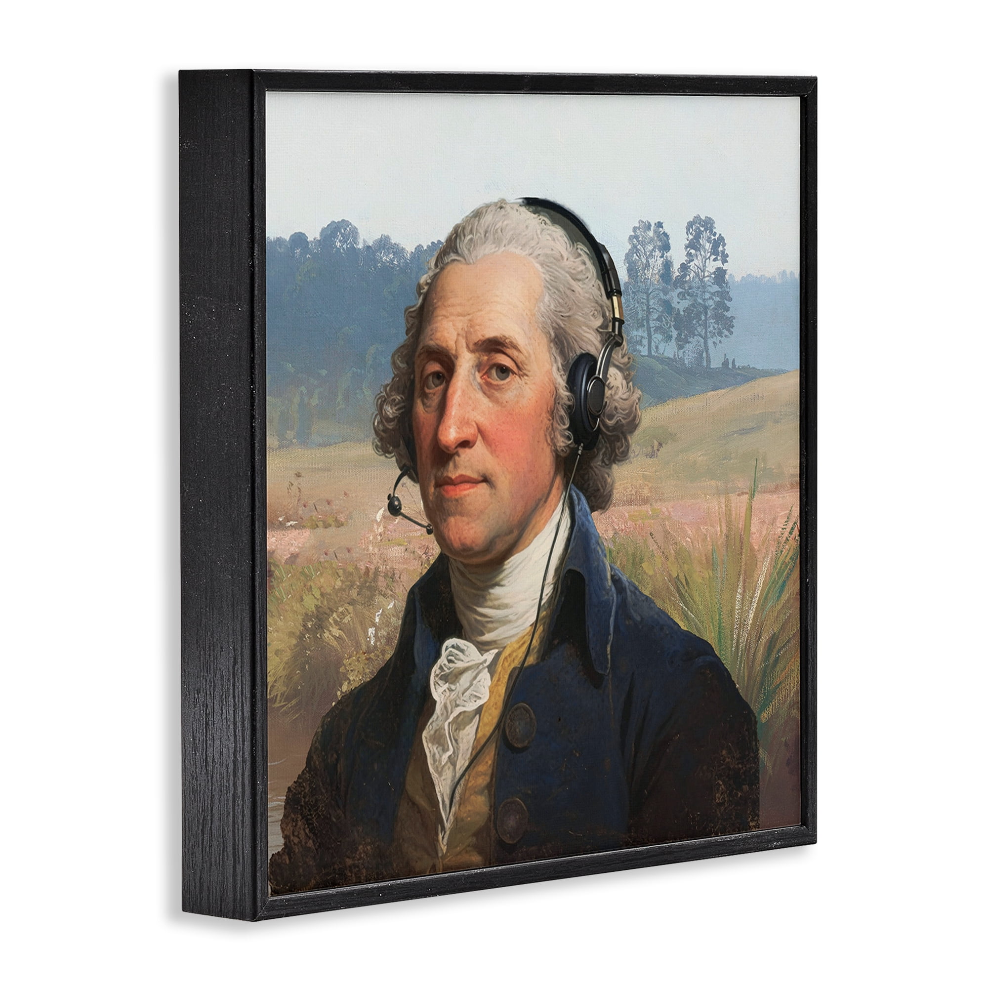 Stupell Industries Classical Gentleman with Headset Black Framed Giclee Art, design by CAD Designs