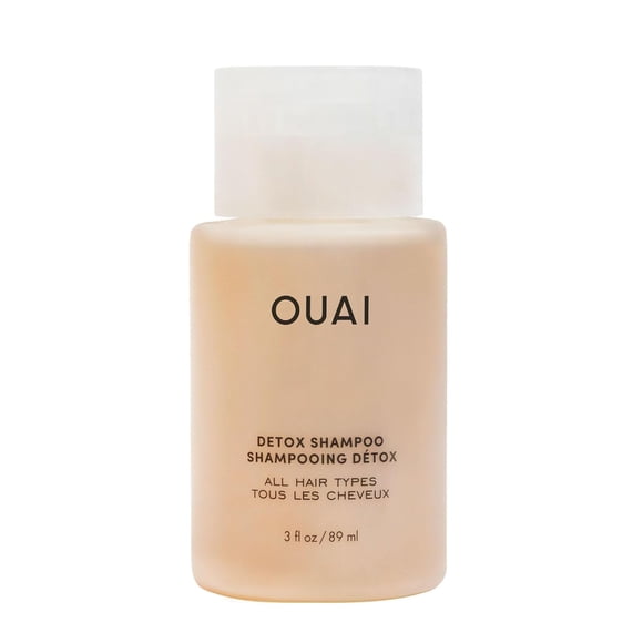 OUAI Shampooing Détox Format Voyage - Shampooing Clarifiant pour l'Accumulation, la Saleté, l'Huile, le Produit et l'Eau Dure - Vinaigre de Cidre de Pomme et Kératine pour des Cheveux Propres et Rafraîchis - Soins Capillaires Sans Sulfates (3 oz)