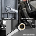 thumbnail image 6 of Extra Long Anti-Slip Ratcheting Wrench Set, 9-Piece Metric Wrench Set with Rolling Pouch, 6 of 6
