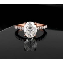 vylahjewellery 2 CT Oval Moissanite Engagement Ring 14K White Gold Wedding Anniversary Ring Gift for Her