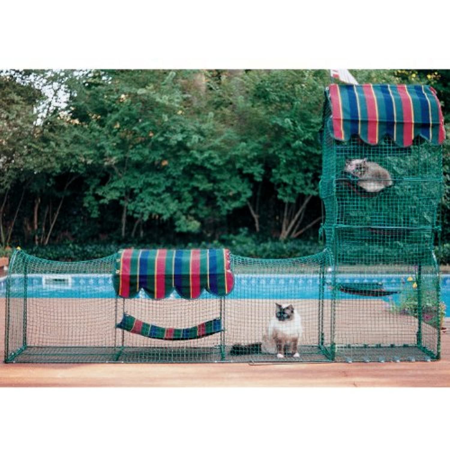 Kittywalk Town and Country Collection Outdoor Cat Enclosure Green 96 in