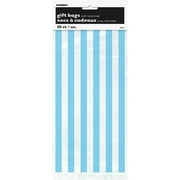 Light Blue Striped Cellophane Bags, 20-Count