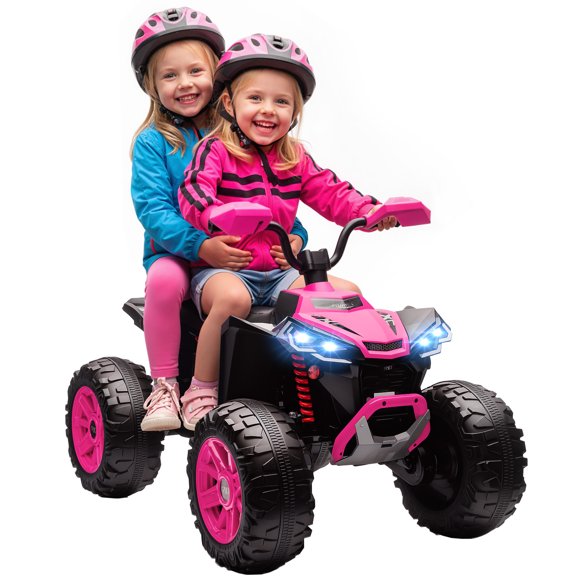 Qaba 24V 2-Seater Ride On Car for Kids with Suspension Wheels, Pink