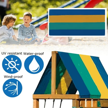 Kids Playground Slide Shade Canopy Replacement Tarp Roof Cover UV...