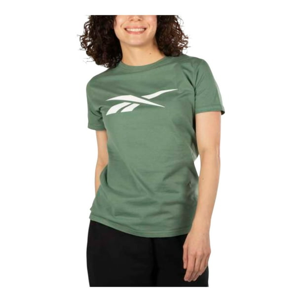 Playera Reebok Basic Cotton Tee Para Mujer Color Verde Modelo TS0137