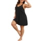 thumbnail image 4 of Noche de mujer plus size Agnes Orinda, vestido de dormir sin mangas, tirantes espagueti, escote en V, espalda nadadora, chemise, vestido de noche 1X negro, 4 of 6
