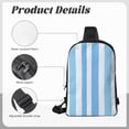 thumbnail image 5 of Chest Bag Dual Pocket 11.8×7.7×2.4in Waterproof Double-Pocket Large Capacity With No Inner Pouch Pockets And Double Drawstrings Skyblue Stripe_2, 5 of 8
