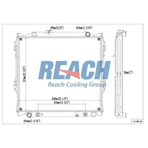 REACH Radiator 41-1998 for 02-96 Toyota 4Runner