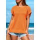 thumbnail image 3 of Camiseta PRETTYGARDEN para mujer, primavera/verano, ganchillo, naranja, talla S, 3 of 8