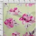 thumbnail image 2 of oneOone Viscose Jersey Fabric Watercolor Leaves & Flower Floral Print Fabric By The Yard 60 Inch Wide, 2 of 5