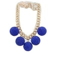 thumbnail image 2 of Women Fashion Gold Metal Chain Necklace Blue Disco Ball Charms, 2 of 7