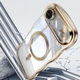 thumbnail image 3 of Magnetic For iPhone Air Phone Case,Cute Wavy Frame,Compatible with Mag-safe,Ultra Slim Shockproof Anti-fall Protection,Rugged Durable Electroplated Bumper Thin Phone Case,Gold, 3 of 6