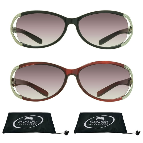 proSPORT Reading Sunglass Reader Light Tinted Women Black & Red NOT BIFOCAL