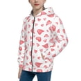 thumbnail image 2 of Pofeuu Hearts Print Teenage Zipper Hoodie Sweatshirts Hooded Casual Jackets With Pocket For Boys Girls-Small, 2 of 6