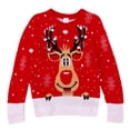 thumbnail image 5 of HA-EMORE Womens Reindeer Ugly Christmas Sweater LED Light Up Built-in Light Bulbs Holiday Knitted Sweater Cardigan Pullover Jumper Milu deer L, 5 of 7