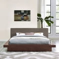 thumbnail image 2 of Modern Contemporary Urban Design Bedroom Queen Size Platform Bed Frame, Brown, Fabric Wood, 2 of 5