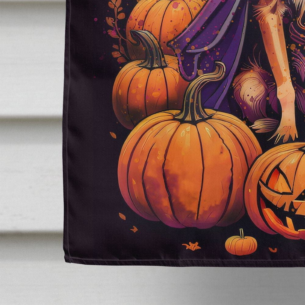 Halloween Chihuahua Dog House Flag 28x40IN Double-Sided Polyester Decorative Sleeve Pole Flag for Outdoor Home Garden