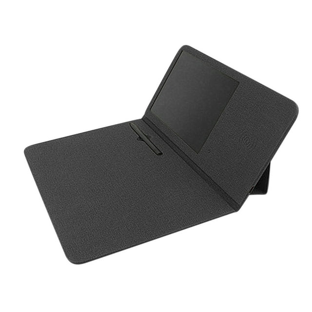 Wireless Charging Pad,Wireless Charging Mouse Pad Multifunctional Leather Mouse Pad with Electronic Lcd Writing Tablet Cell Phone Stand 15W Wireless Charger,Wireless Mouse for Laptop