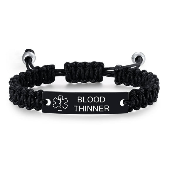 Medical Alert ID Bracelet for Men, Emergency First Aid Medic Bracelets, Handmade Braided Rope Medic Alert Bracelet