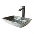 thumbnail image 1 of Rectangular Titanium Glass Vessel Bathroom Sink Set with Duris Vessel Faucet in Matte Black, 1 of 1