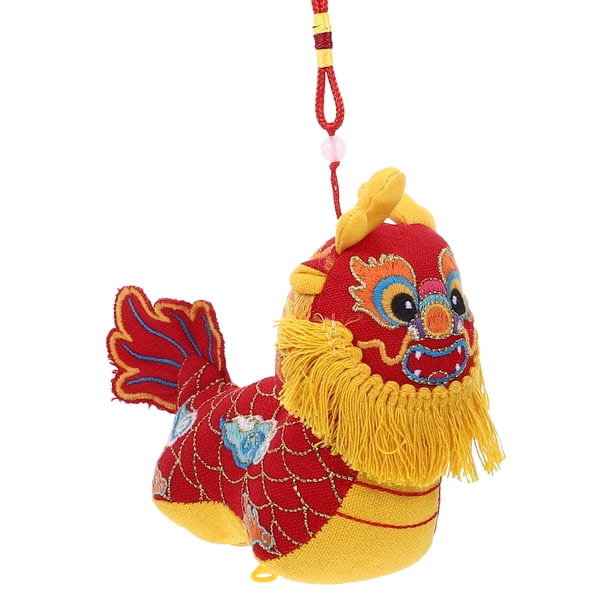 BRIGHTFUFU Muñeco de dragón de peluche de estilo chino, juguete de dragón decorativo colgante.