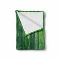 thumbnail image 2 of Bamboo Print Soft Flannel Fleece Blanket, Oriental Exotic Bamboo Trees in the Rainforest Horizontal Jungle Stalk Nature View, Cozy Plush for Indoor and Outdoor Use, 60" x 80", Green, by Ambesonne, 2 of 6