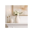 thumbnail image 3 of Decorative Pottery Vase with Handles for Living Room Decor - Boho Flower Vase for House, Bedroom, or Office Space - Ideal for House Accent, Side Table, or Desk Accessory - 12", Ivory & Tan, 3 of 13