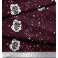 thumbnail image 2 of Soimoi Silk Fabric Star & Owl Bird Decor Fabric Printed Yard 42 Inch Wide, 2 of 3