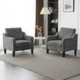 thumbnail image 4 of VINGLI Mid-Century Chenille Accent Arm Chair, Light Gray, 4 of 18