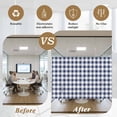 thumbnail image 5 of Navy Blue White Plaid Window Privacy Film, Farmhouse Checkered Buffalo Static Cling UV Sun Blocking Heat Control Window Tint Day and Night, Non-Adhesive One Way Windows Privacy Cover 17.7''x78.7'', 5 of 7