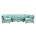 thumbnail image 3 of Oversized Modular Sectional Sofa Set, Upholstered U-Shaped Convertible Sofa Bed with Reversible Chaise and Storage, 6 Seater Modular Sofa Set for Home Office Apartment Living Room, Green, 3 of 9