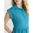 thumbnail image 4 of Time and Tru Women's and Women's Plus Tiered Mini Polo Dress, Sizes XS-4X, 4 of 5