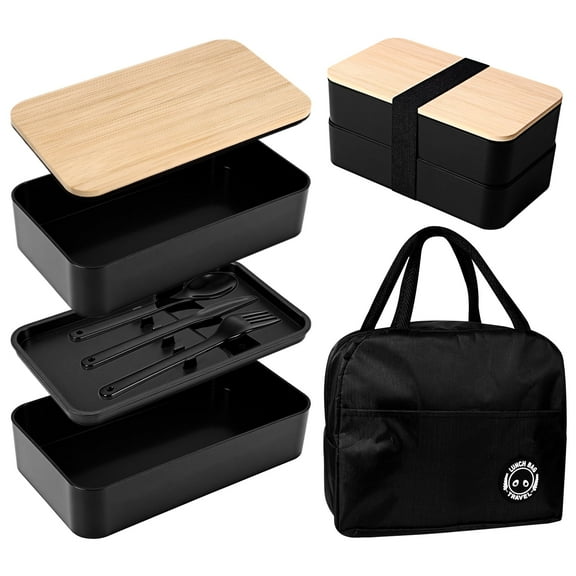 Avaner Adult Lunch Box, Stackable Lunch Containers, Minimalist Design Bento Box with Utensil Set - Leak-Proof for Dining Out, Work, Picnic