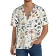thumbnail image 3 of Easygdp Watercolor Floral Men's Casual Short-sleeved Shirt with Pocket and Button Suitable for Beach Vacation Leisure - 4X-Large, 3 of 7