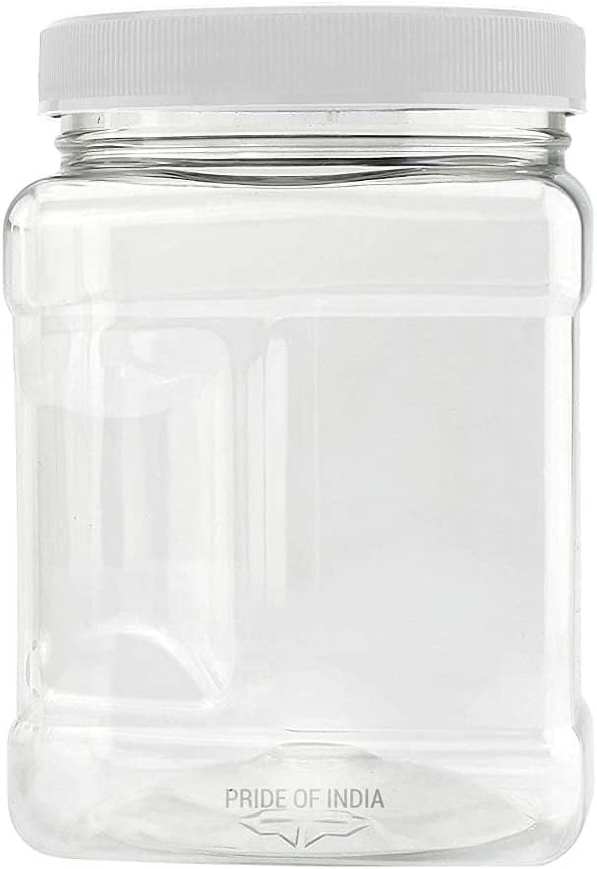 1 Gallon Plastic Grip Jars – Square PET, Clear