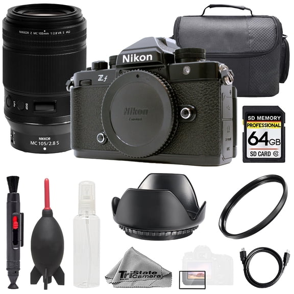 Nikon ZF   Z MC 105mm f/2.8 VR S Macro Lens  64GB   Bag  UV Filter- Basic Kit (International Version)