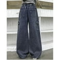 thumbnail image 5 of Spring Winter Baggy Jeans Girls Wide Leg Elastic Waist Multiple Pockets Cargo Pants Trousers Jeans Denim Long Pants For Children 5-14Years, 5 of 9