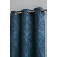 thumbnail image 3 of Evelyn Embossed Thermal Grommet Blackout Curtain Room Darkening, Noise Reduction Fabric Blocks 97% of Sunlight (Panel 54" W x 63" L, Teal), 3 of 3