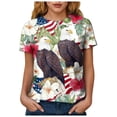 thumbnail image 6 of mgoYE 250th Anniversary Shirt Women Patriotic T-Shirts 3D Graphic Printed Novelty Fashion Tee Short Sleeve Shirt Women Tops Light Blue XL, 6 of 8