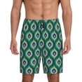 thumbnail image 3 of Lsque Peacock'S Tail Mens Sleep Pajama Shorts,Short Pajama Pants, Cotton Ultra-Soft Knit-X-Large, 3 of 9