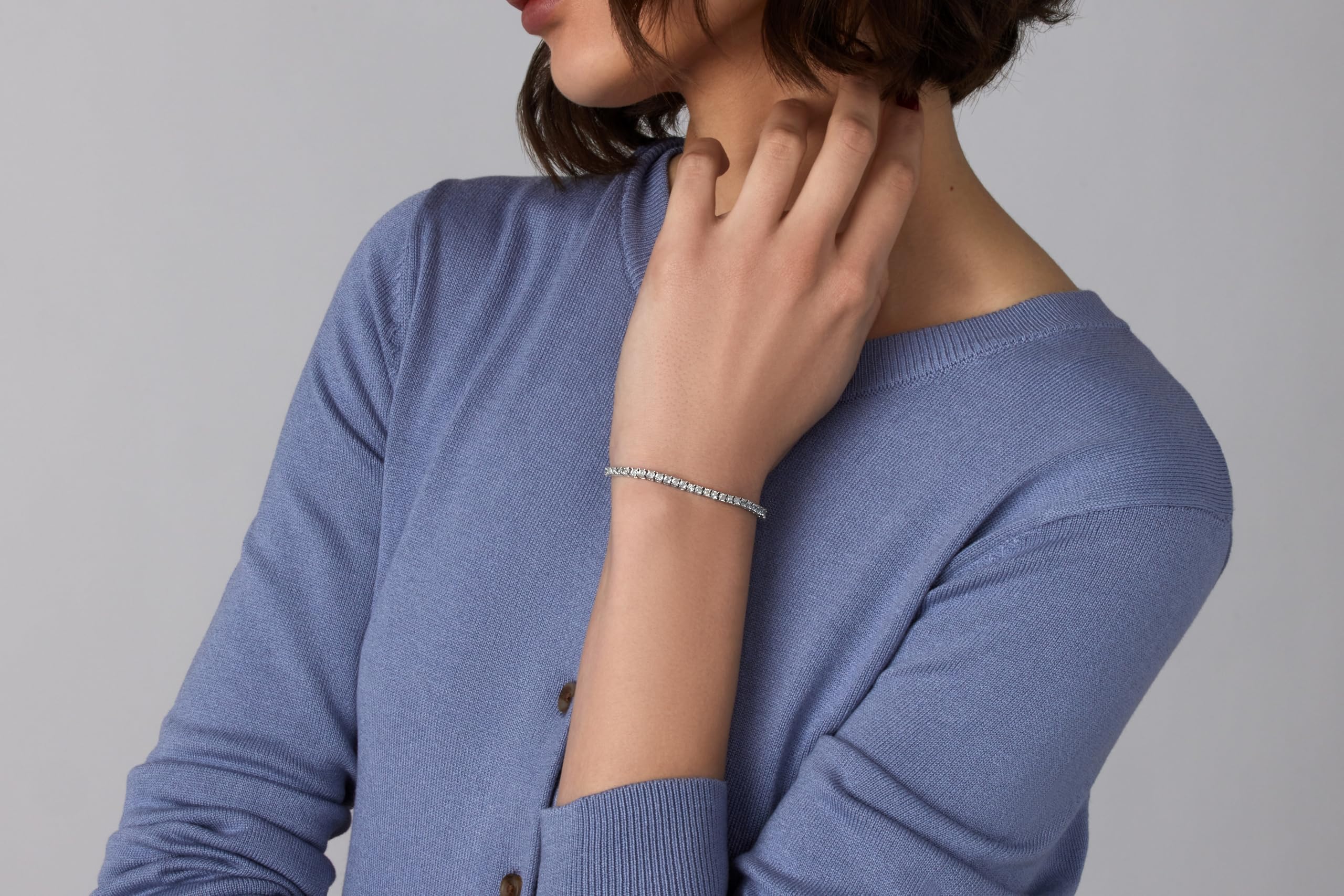 GILDED 1/2 CTtw Natural Diamond Bolo Bracelets for Women | Sterling Silver Bracelet | Fine Jewelry for Her | Timeless Design | Gift Box Included
