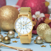 DiwaKi Women's 18 mm Classic Stainless Steel Shark Mesh Wristwatch, Gold