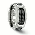 thumbnail image 4 of Edward Mirell Acier Inoxydable et Câble Ti Noir 10,75 mm Bande Taille 9,5, 4 of 4