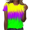 thumbnail image 2 of Kayannuo Womens Blouses Short Sleeve T Shirts for Women Valentine's Day Women's Leisure Carnival Printed Round Neck short Sleeve T-shirt Top, 2 of 4