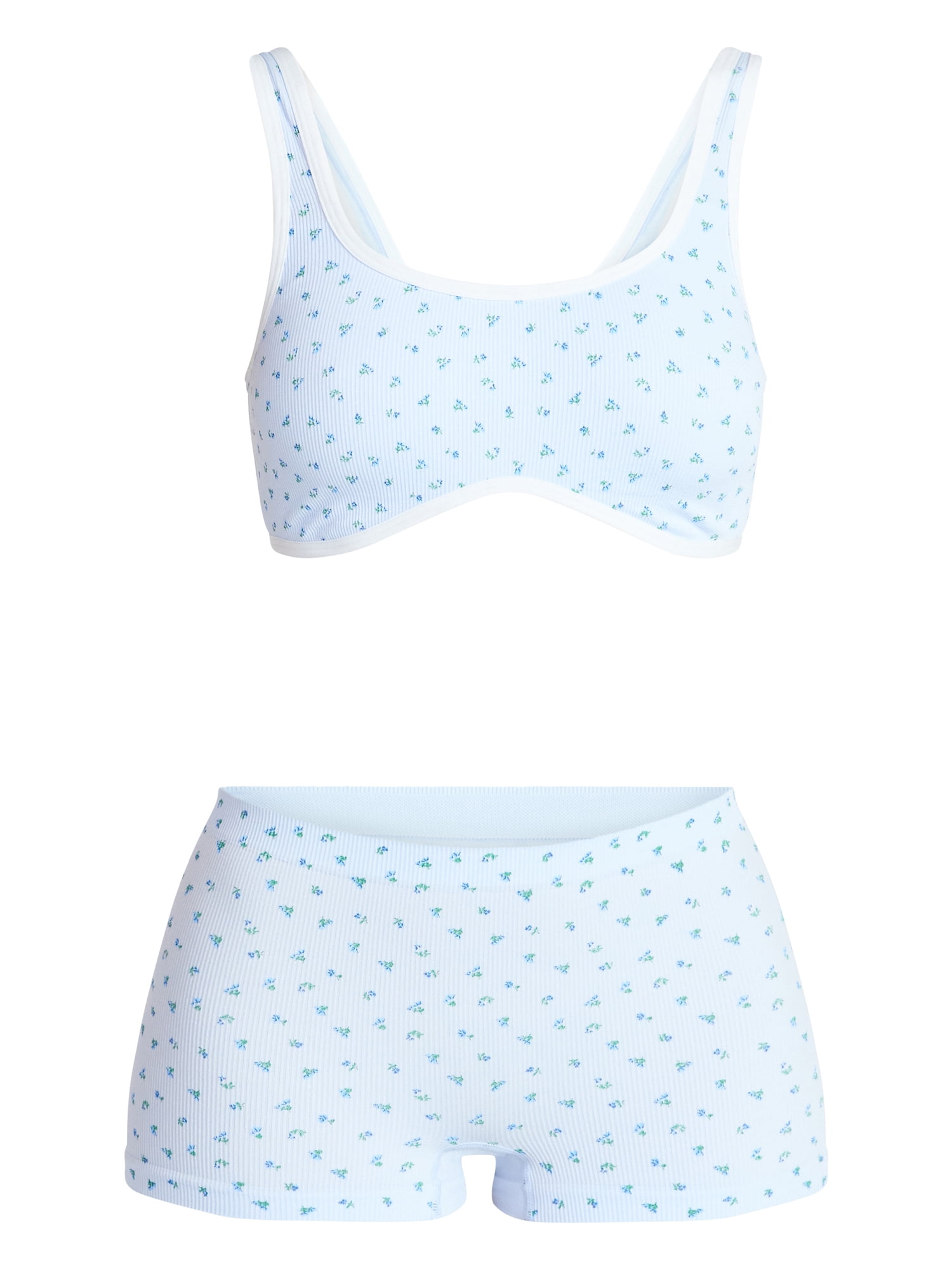 No Boundaries Seamless Scoop Neck Bralette & Boyshort Set, 2-Piece, Women's XS-XXXL