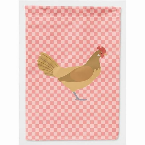 Caroline's Treasures BB7832GF Frisian Friesian Chicken Pink Check Flag Garden Size , Small, multicolor