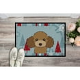 thumbnail image 2 of Winter Holiday Chocolate Brown Poodle Door Mat, 2 of 2